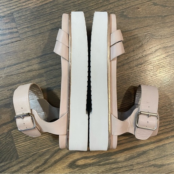 AGL Ankle Strap Platform Ankle Strap Sandal Dusty Rose Leather - Picture 6 of 14